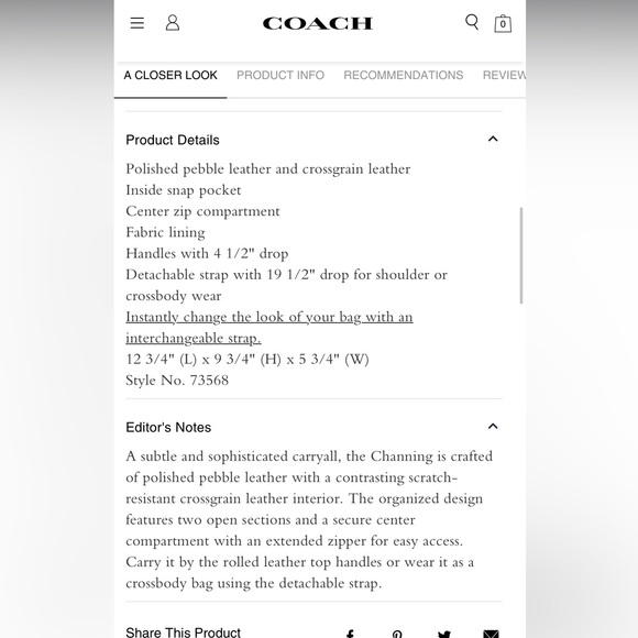 COACH Channing Carryall - Picture 15 of 15